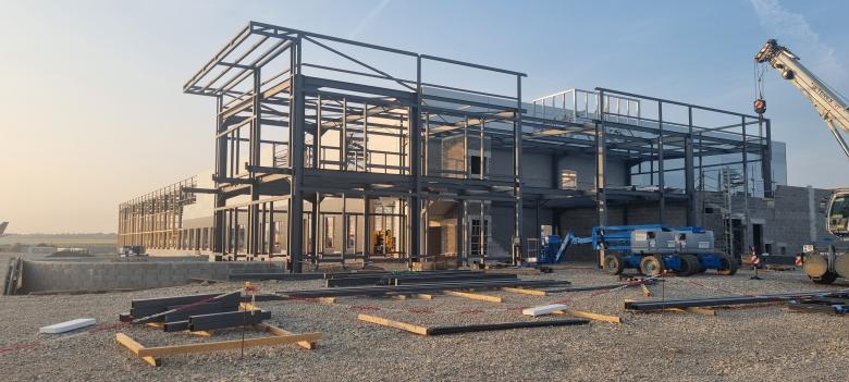 Chantier construction bas carbone zone CargoPort Lyon