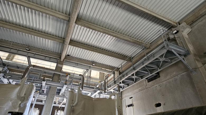 Chantier de renforcement sur bâtiment industriel existant