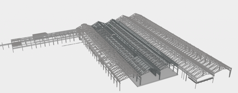 Maquette 3D structure existante rénovation toiture