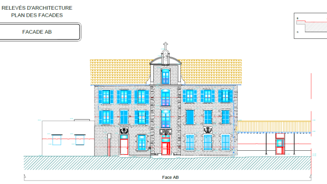 Façade modélisée en 3D à Mâcon pour projet de rénovation
